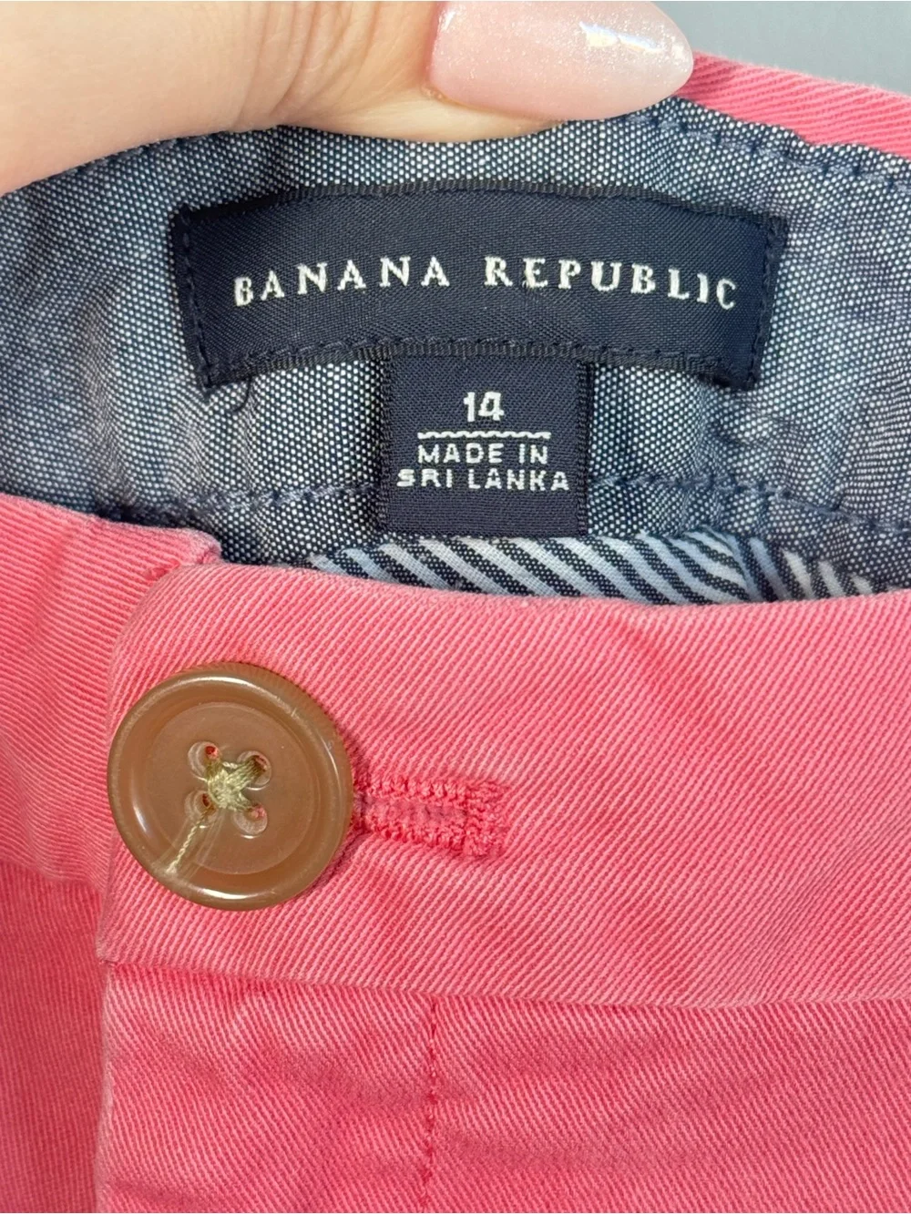 Banana Republic Pink Chino Shorts Size 14 Preppy Coastal Summer